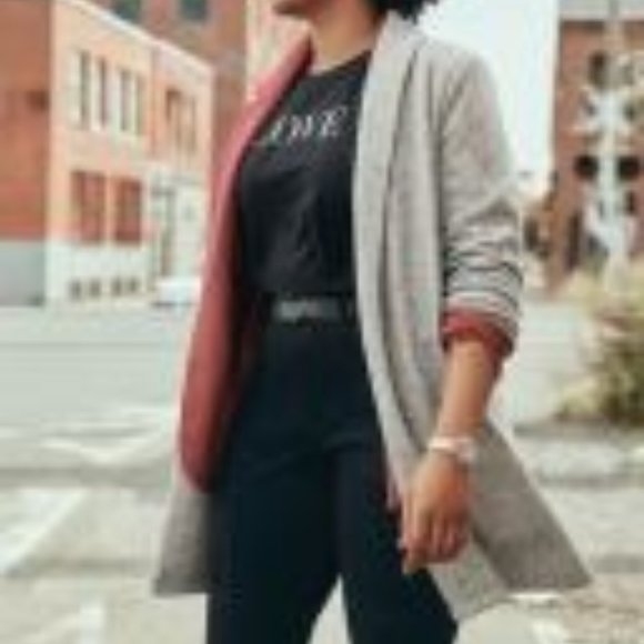 Boucle effect cardigan blazer with shawl collar and pockets - Picture 6 of 6